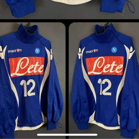 MENS SSC NAPOLI  AZZURRI TRAINING TOP JUMPER SOCCER FOOTBALL SHIRT JERSEY SIZE M - Picture 2 of 8